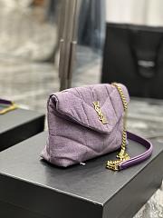 Kitlife YSL Loulou Puffer Linen Purple Bag - 23×15.5×5.8cm - 3