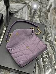 Kitlife YSL Loulou Puffer Linen Purple Bag - 23×15.5×5.8cm - 4