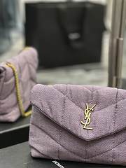 Kitlife YSL Loulou Puffer Linen Purple Bag - 23×15.5×5.8cm - 2