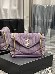 Kitlife YSL Loulou Puffer Linen purple Bag - 29×17×11cm - 1