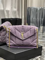 Kitlife YSL Loulou Puffer Linen purple Bag - 35×23×13.5cm - 1