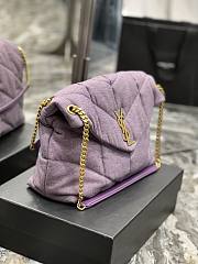 Kitlife YSL Loulou Puffer Linen purple Bag - 35×23×13.5cm - 5