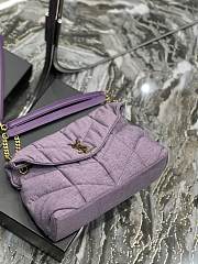 Kitlife YSL Loulou Puffer Linen purple Bag - 35×23×13.5cm - 4