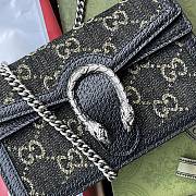 Kitlife Gucci Dionysus GG Mini Black and Ivory Denim Jacquard - 476432 - 16.x10x4.5cm - 3