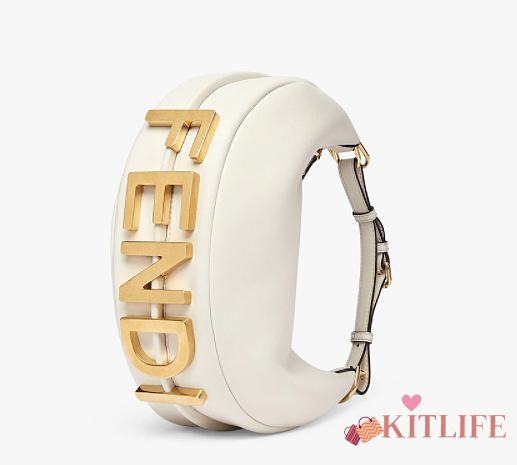 Kitlife Fendigraphy Small White Bianco leather bag - 8BR798 - 29x24.5x10cm - 1