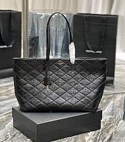 Kitlife YSL Shopping Tote Bag Calf Leather Black - 394195 - 38×28×13cm - 1