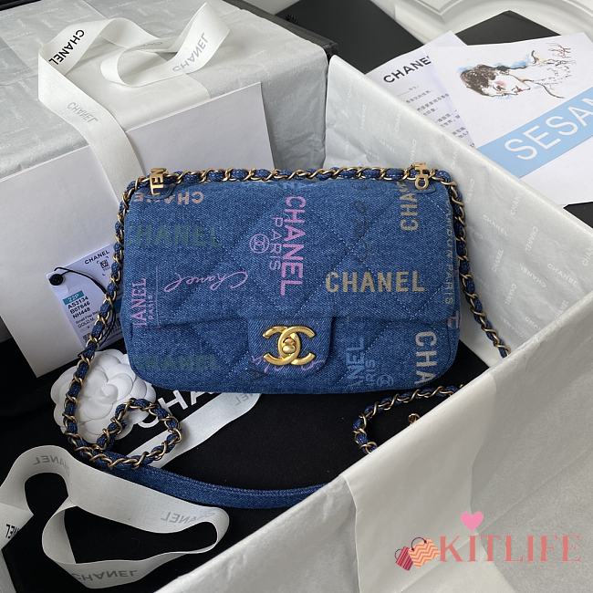 Kitlife Chanel Graffiti Denim CF - 23x14x8cm - 1