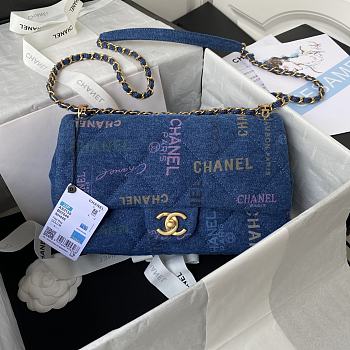 Kitlife Chanel Graffiti Denim CF - 28×16x6cm