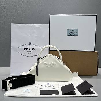 Kitlife Prada White Leather Triangle bag - 1BB082 - 26x15x12cm