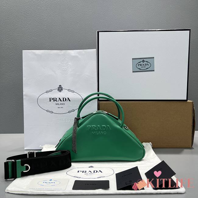 Kitlife Prada Green Mango Leather Triangle bag - 1BB082 - 26x15x12cm - 1