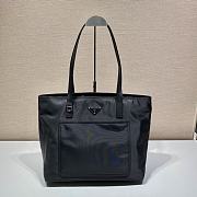 Kitlife Prada Re-Nylon black tote bag farbic leather - 1BG05 - 35x29x15.5cm - 1