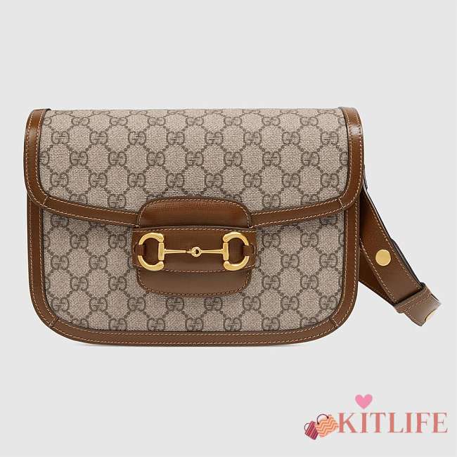 Kitlife Gucci Horsebit 1955 Mini Bag Brown Ebony - 658574 - 20.5x14x5cm - 1