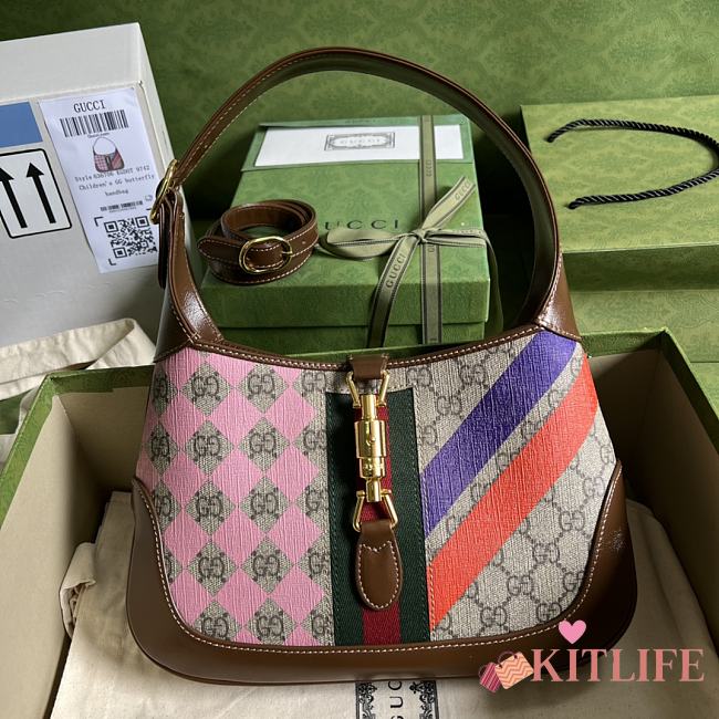 Kitlife Gucci Jackie 1961 small shoulder bag GG Supreme Canvas - ‎ ‎636706 - 28x19x4.5cm - 1