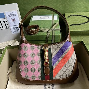 Kitlife Gucci Jackie 1961 small shoulder bag GG Supreme Canvas - ‎ ‎636706 - 28x19x4.5cm