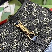 Kitlife Gucci Jackie 1961 small shoulder bag Black and ivory GG denim jacquard - ‎ ‎678843 - 19 x 13x 3cm - 2