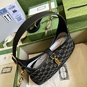 Kitlife Gucci Jackie 1961 small shoulder bag Black and ivory GG denim jacquard - ‎ ‎678843 - 28x 19x 4.5cm - 3