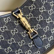 Kitlife Gucci Jackie 1961 small shoulder bag Black and ivory GG denim jacquard - ‎ ‎678843 - 28x 19x 4.5cm - 6