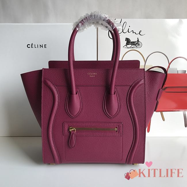 Kitlife Celine Luggage MICRO LUGGAGE HANDBAG IN BABY DRUMMED CALFSKIN Pink - 26x26x14 - 1