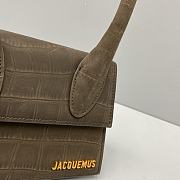 Kitlife Jacquemus Le Chiquito Signature croco Top handle bag brown - 18x15.5x8cm - 3