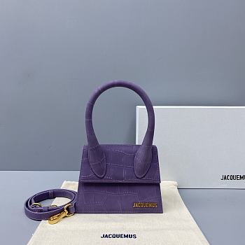 Kitlife Jacquemus Le Chiquito Signature croco Top handle bag purple - 18x15.5x8cm