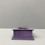 Kitlife Jacquemus Le Chiquito Signature croco Top handle bag purple - 18x15.5x8cm - 4