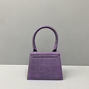 Kitlife Jacquemus Le Chiquito Signature croco Top handle bag purple - 18x15.5x8cm - 5