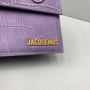 Kitlife Jacquemus Le Chiquito Signature croco Top handle bag purple - 18x15.5x8cm - 3