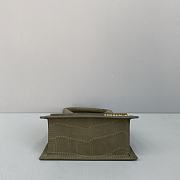 Kitlife Jacquemus Le Chiquito Signature croco Top handle bag green - 18x15.5x8cm - 6