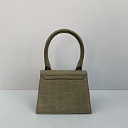 Kitlife Jacquemus Le Chiquito Signature croco Top handle bag green - 18x15.5x8cm - 4