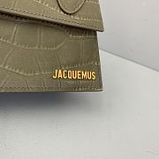 Kitlife Jacquemus Le Chiquito Signature croco Top handle bag green - 18x15.5x8cm - 3