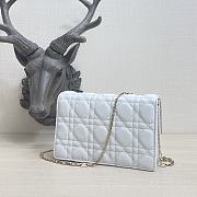 Kitkife Lady Dior Chain Pouch White Cannage Lambskin - S0937O - 19.5 x 12.5 x 5 cm - 3