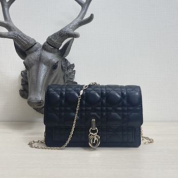 Kitkife Lady Dior Chain Pouch Black Cannage Lambskin - S0937O - 19.5 x 12.5 x 5 cm