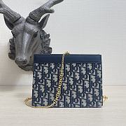 Kitlife Dior Caro Zipped Pouch With Chain Oblique - 19x14x3 - 2