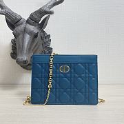 Kitlife Dior Caro Zipped Pouch With Chain Blue - 19x14x3 - 1