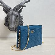 Kitlife Dior Caro Zipped Pouch With Chain Blue - 19x14x3 - 4