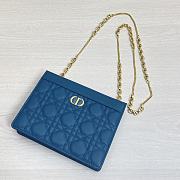 Kitlife Dior Caro Zipped Pouch With Chain Blue - 19x14x3 - 2