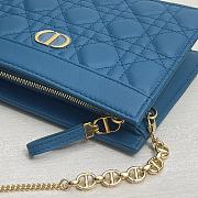 Kitlife Dior Caro Zipped Pouch With Chain Blue - 19x14x3 - 5