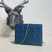 Kitlife Dior Caro Zipped Pouch With Chain Blue - 19x14x3 - 3