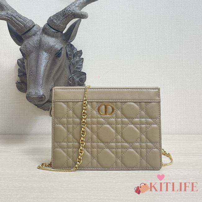 Kitlife Dior Caro Zipped Pouch With Chain Cedar Green - 19x14x3 - 1