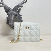 Kitlife Dior Caro Zipped Pouch With Chain White - 19x14x3 - 1