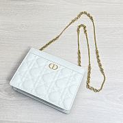 Kitlife Dior Caro Zipped Pouch With Chain White - 19x14x3 - 6