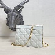 Kitlife Dior Caro Zipped Pouch With Chain White - 19x14x3 - 5