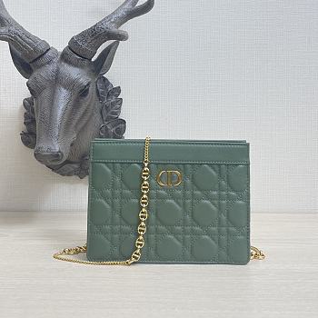 Kitlife Dior Caro Zipped Pouch With Chain Green - 19x14x3