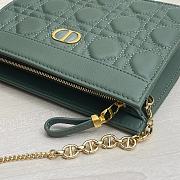 Kitlife Dior Caro Zipped Pouch With Chain Green - 19x14x3 - 6