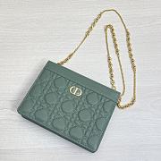 Kitlife Dior Caro Zipped Pouch With Chain Green - 19x14x3 - 5