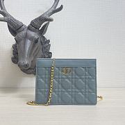 Kitlife Dior Caro Zipped Pouch With Chain Cloud Blue - 19x14x3 - 1