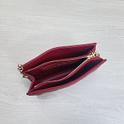 Kitlife Dior Caro Zipped Pouch With Chain Red - 19x14x3 - 6