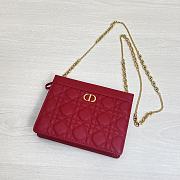 Kitlife Dior Caro Zipped Pouch With Chain Red - 19x14x3 - 5