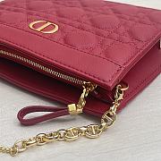 Kitlife Dior Caro Zipped Pouch With Chain Red - 19x14x3 - 4