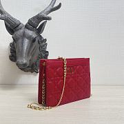 Kitlife Dior Caro Zipped Pouch With Chain Red - 19x14x3 - 3